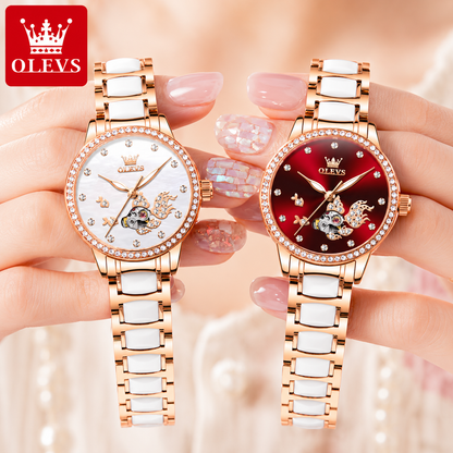 OLEVS Steel Strip Fully Automatic Mechanical Watch for Women 7001