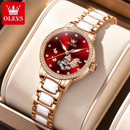 OLEVS Steel Strip Fully Automatic Mechanical Watch for Women 7001