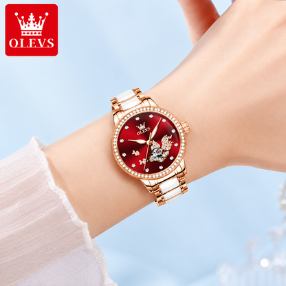 OLEVS Steel Strip Fully Automatic Mechanical Watch for Women 7001