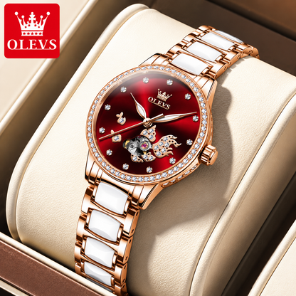 OLEVS Steel Strip Fully Automatic Mechanical Watch for Women 7001