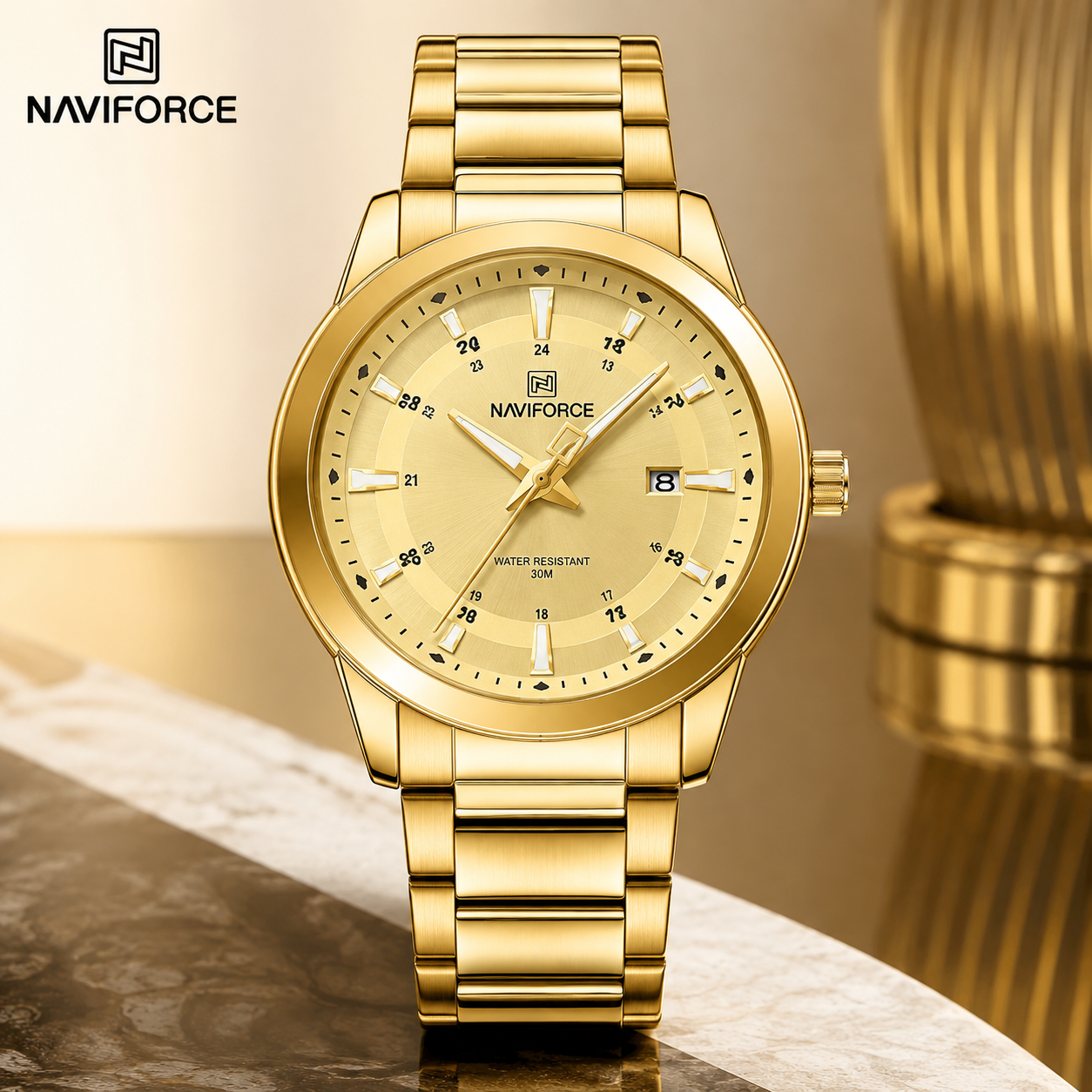 NAVIFORCE Men’s Stainless Steel Quartz Watch