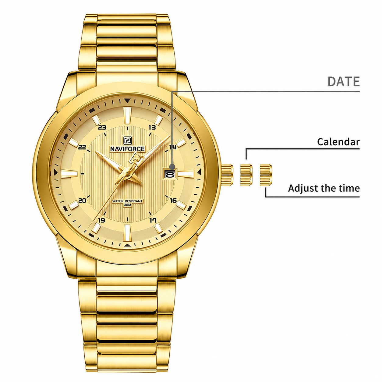NAVIFORCE Men’s Stainless Steel Quartz Watch