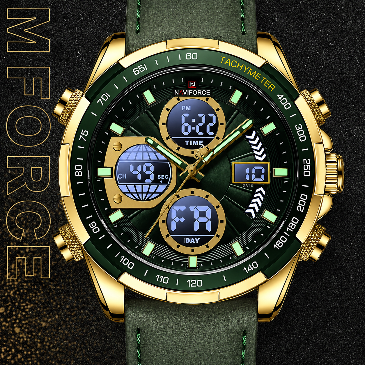 NAVIFORCE Men's Military Chronograph Watch