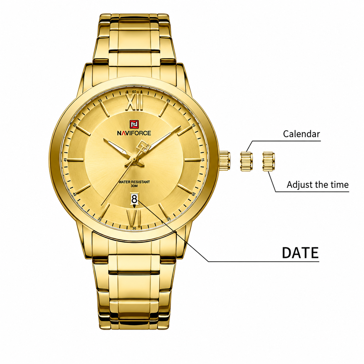 NAVIFORCE Men's Waterproof Quartz Watch
