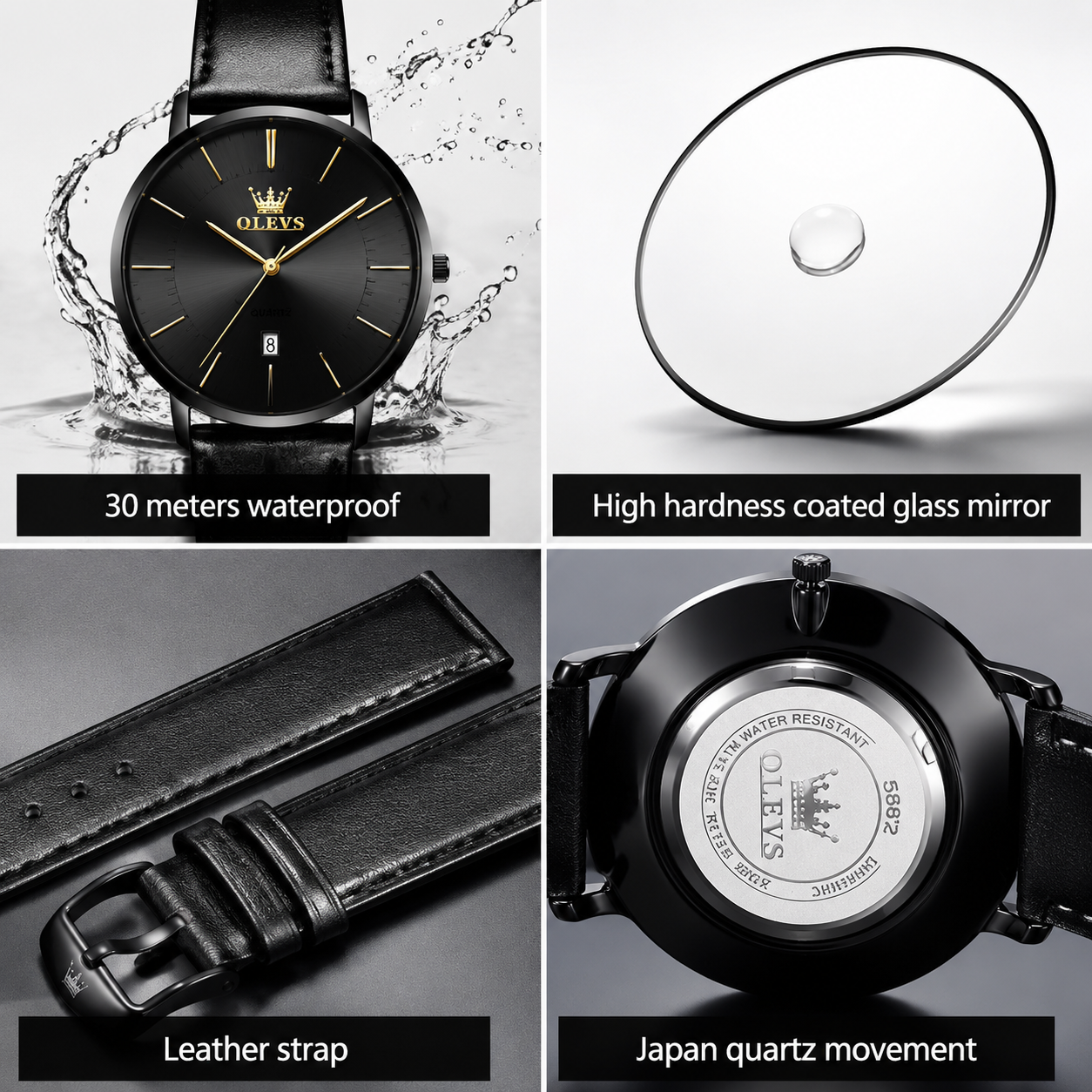 OLEVS Men's Ultra Thin Quartz Watch