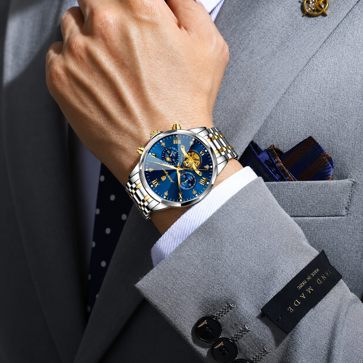 POEDAGAR Luxury Chronograph Watch.